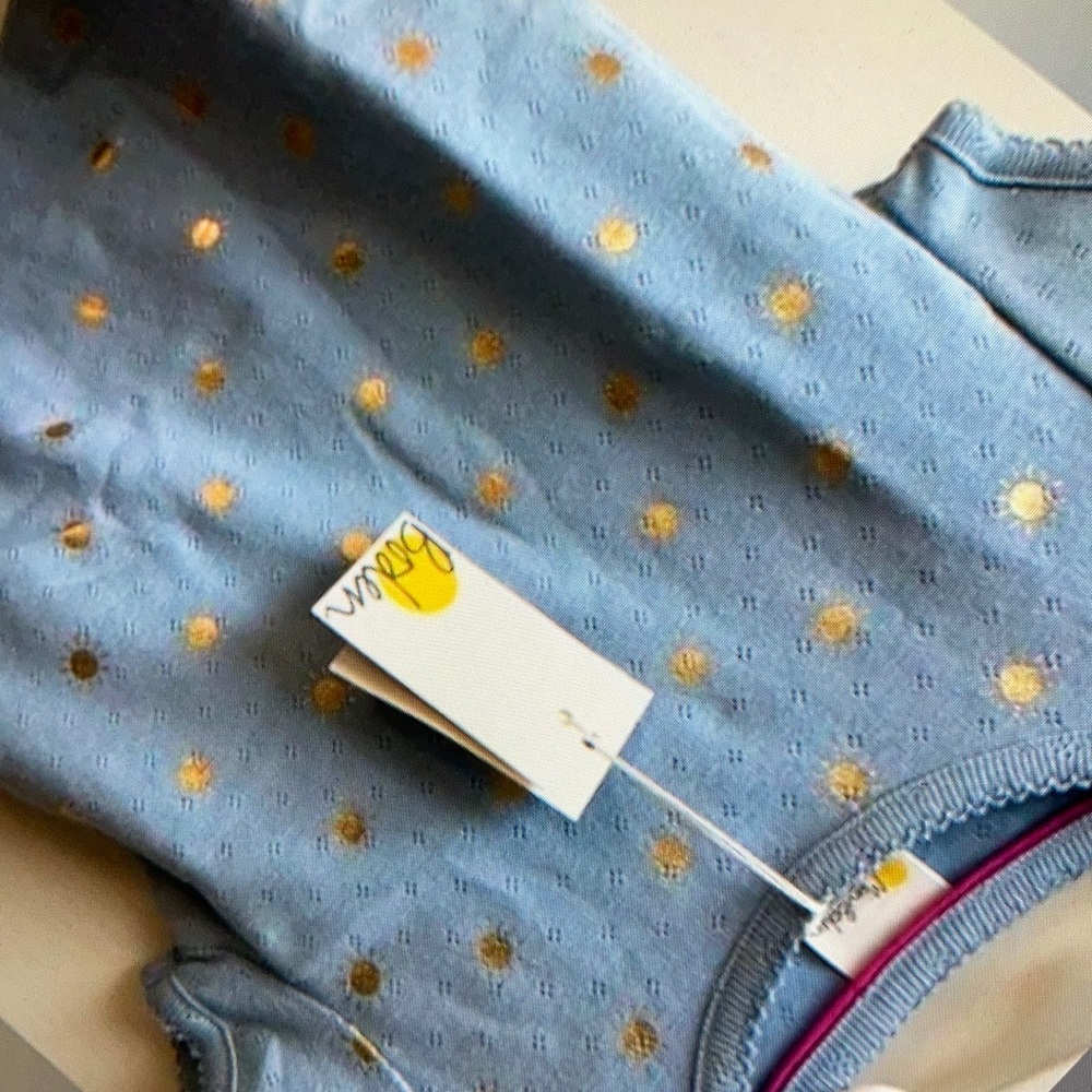 Good condition blue pointelle blouse
